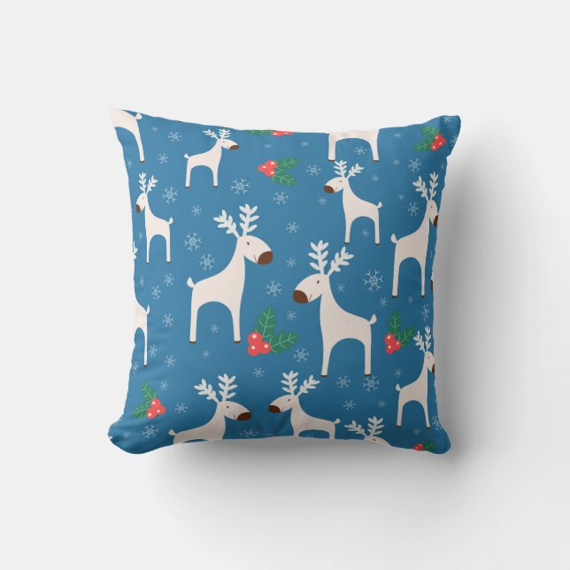 Winter background with deers ( seamless pattern)an cushion (Front)