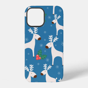 Winter background with deers ( seamless pattern)an iPhone 12 case