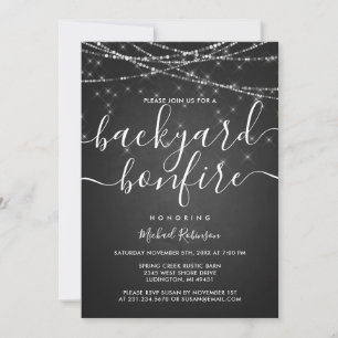 Winter Backyard Bonfire Birthday Invitation