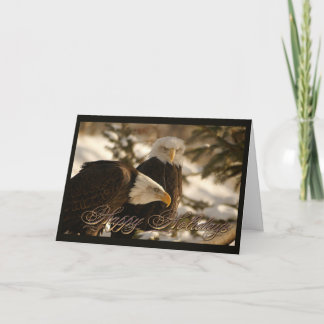 Winter Bald Eagles Christmas Card