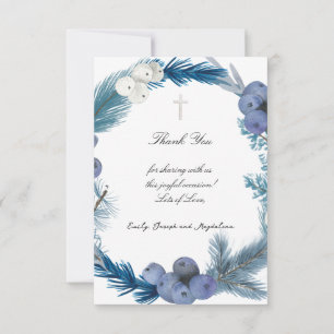 winter Baptism small thank you cards 