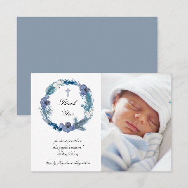 winter Baptism thank you card (Front/Back)