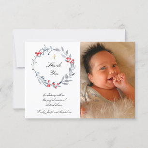 winter Baptism thank you Invitation