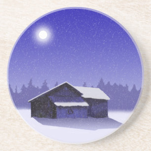 Winter Barn 2 Coaster