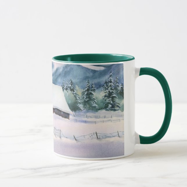 WINTER BARN by SHARON SHARPE Mug (Right)