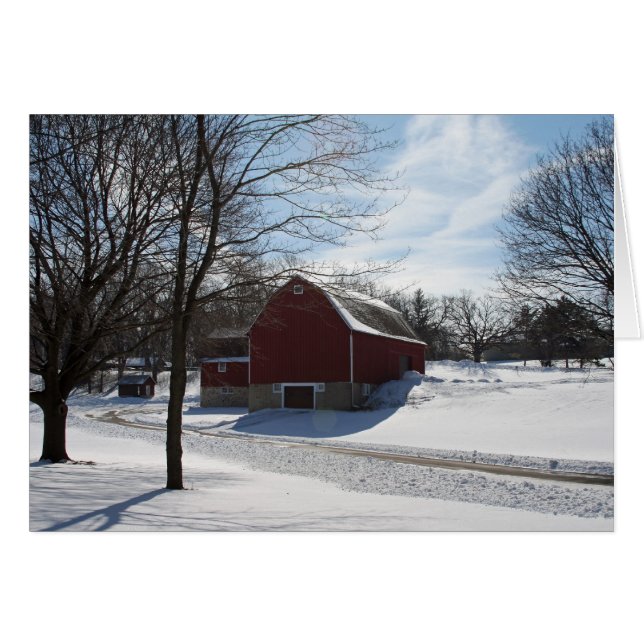 Winter Barn Card (Front Horizontal)