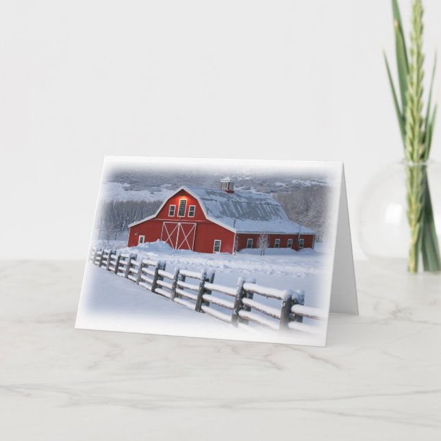 Winter Barn Greeting Card (Front)