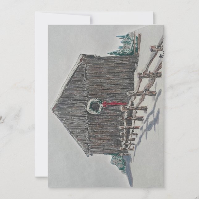 Winter Barn Holiday Card (Front)
