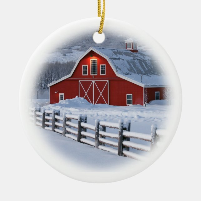 Winter Barn Ornament (Front)