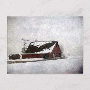 Winter Barn Postcard