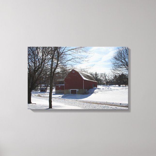 Winter Barn Wrapped Canvas (Front)