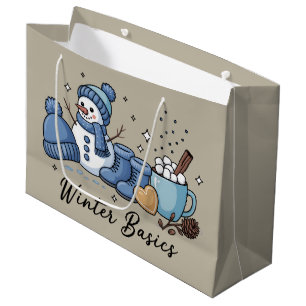 Winter Basics Snowman Christmas Weather Cosy  Large Gift Bag