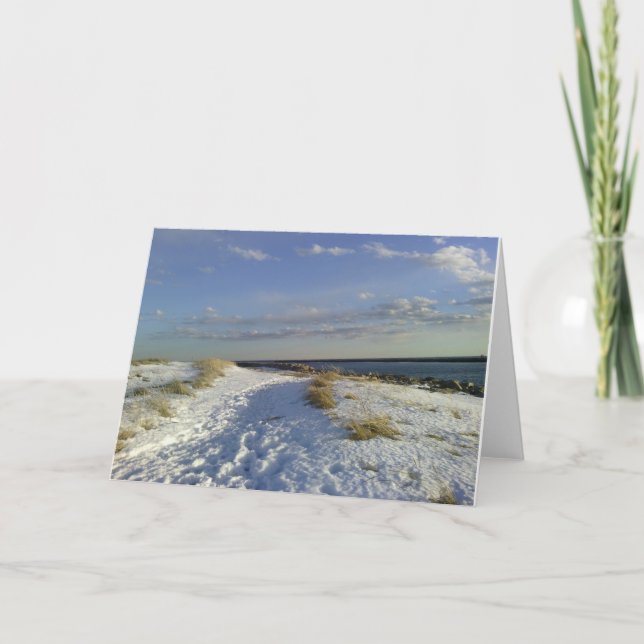 Winter Beach Greeting Card (Front)