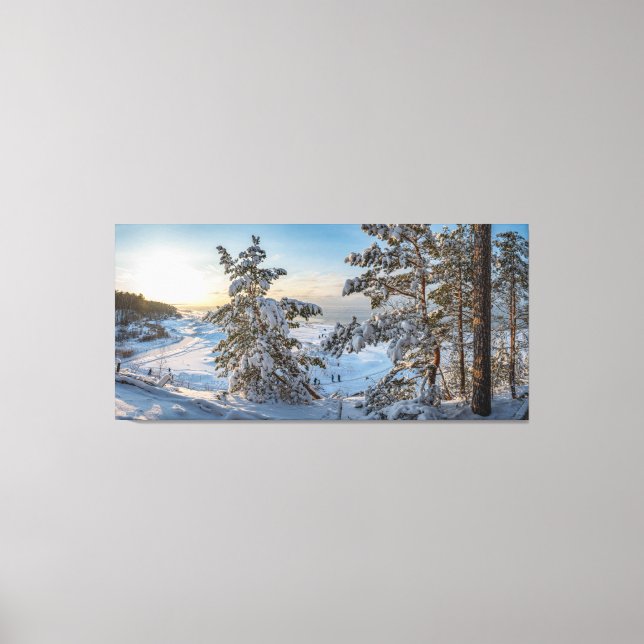 Winter beach near Baltic sea Canvas Print (Front)