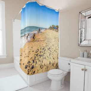 Winter Beach Scene Shower Curtain