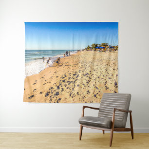 Winter Beach Scene Tapestry