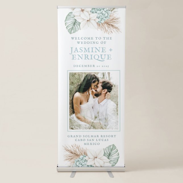 Winter Beach Wedding Retractable Banner (Front)