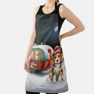 Winter Beagle Caravan Christmas Adventure  Apron