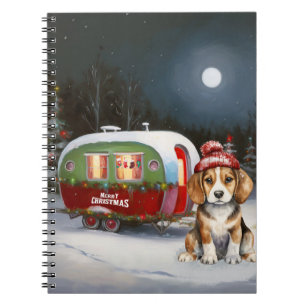 Winter Beagle Caravan Christmas Adventure Notebook