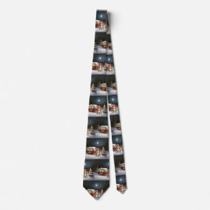Winter Beagle Caravan Christmas Adventure  Tie