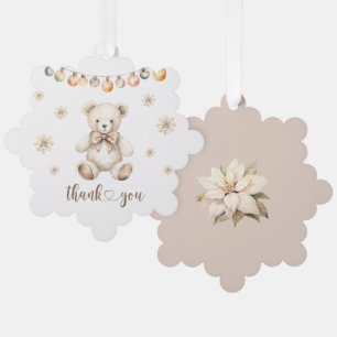 Winter Bear baby its cold outside thank you tag Tree Decoration Card