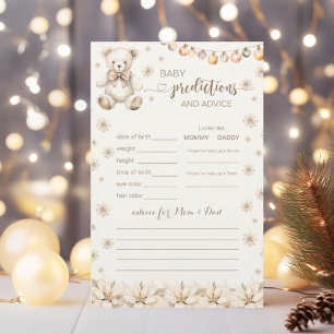 Winter Bear Baby Prediction and Advice Cards
