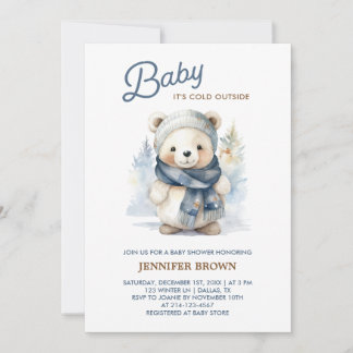 Winter Bear Baby Shower Invitation