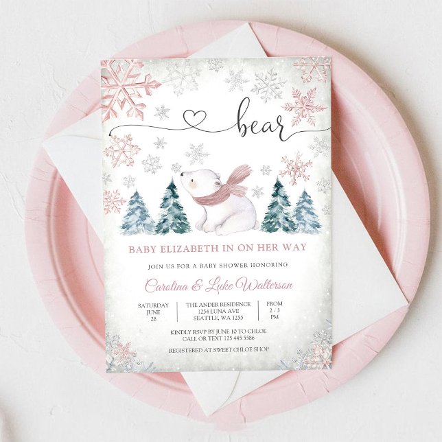 Winter Bear Baby Shower Invitation (Creator Uploaded)