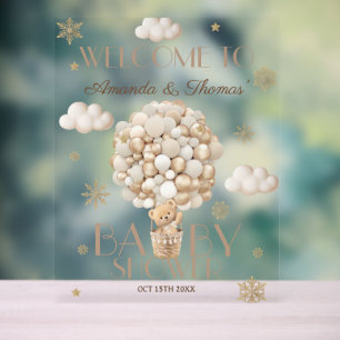 Winter Bear Baby Shower Welcome Sign