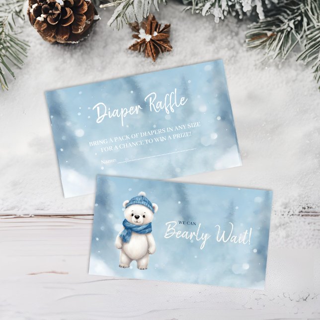 Winter Bear Blue Baby Diaper Raffle Request Enclosure Card (Creator Uploaded)