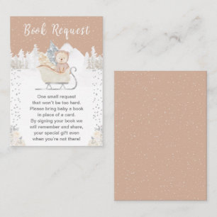 Winter Bear Brown Sleigh Book Request Enclosure Card