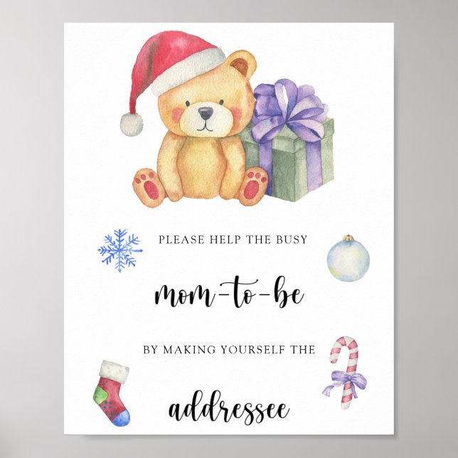 Winter bear - Help the Busy Mum-to-Be Poster (Front)