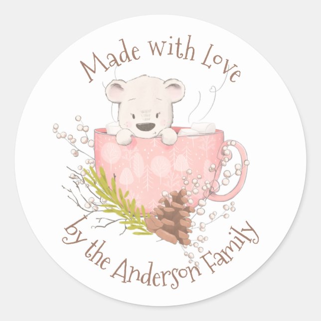 Winter Bear Hot Cocoa Mix Label (Front)