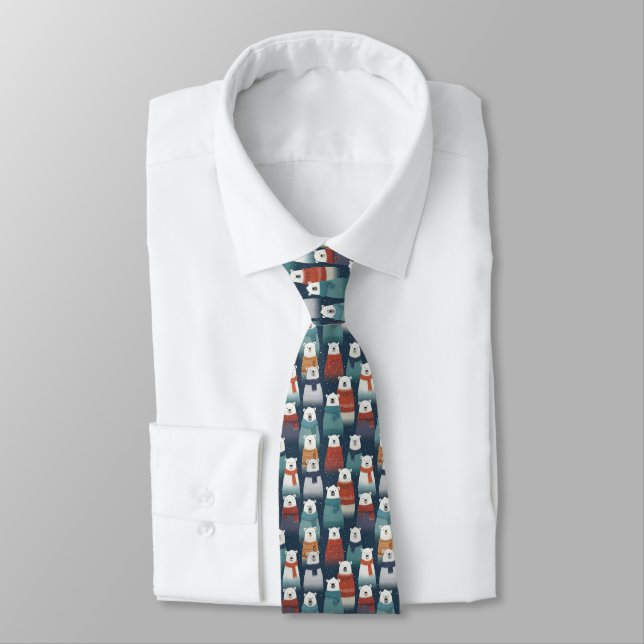 Winter Bear Neck Tie (Tied)