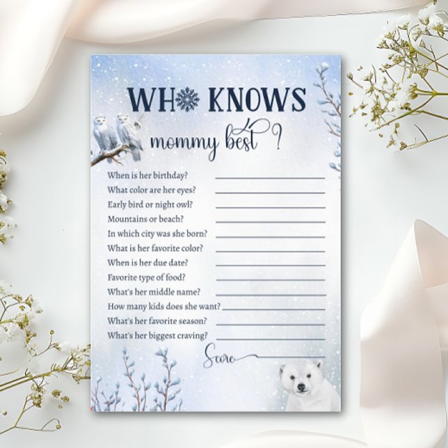 Winter Bear Owl Snowflake Who Knows Mummy Flyer (Creator Uploaded)