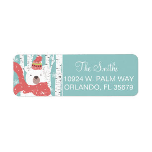 Winter Bear Return Address Label
