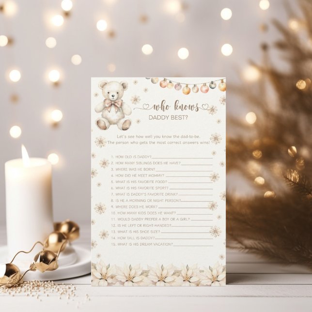 Winter Bear Who Knows Daddy Best Baby Shower Game (Creator Uploaded)