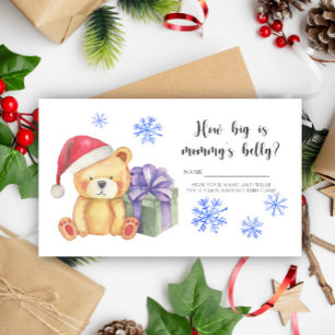 Winter bear with gift - How big is mummy's belly Enclosure Card
