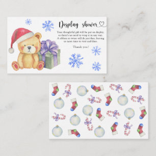 Winter bear with xmas gift - display shower card