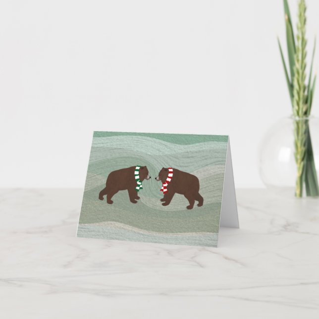 Winter Bears Greeting Card (Front)
