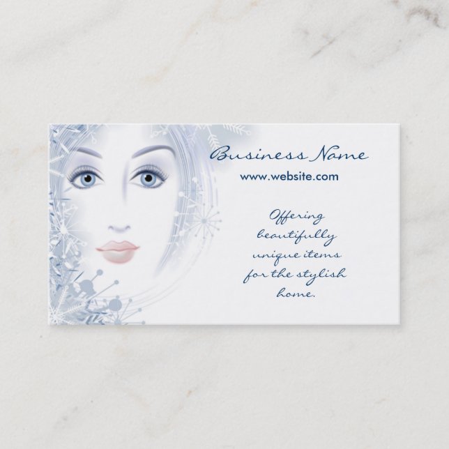 Winter Beauty Lady Design 2 Business Cards (Front)