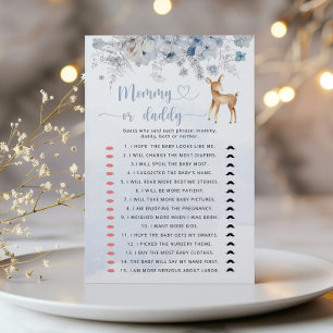 Winter beer blue Mummy or Daddy baby shower game