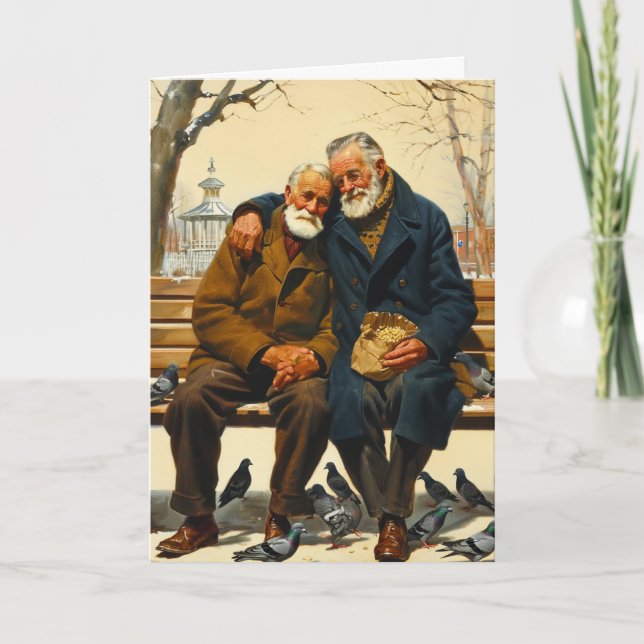 Winter Bench Embrace Card (Front)