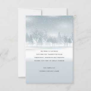 Winter Bereavement Thank You Card