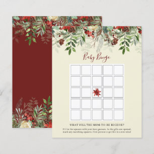Winter Berries Baby Shower Bingo Game Card