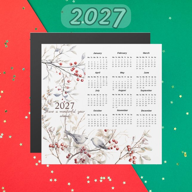 Winter Berries Birds Christmas 2027 Calendar (Creator Uploaded)