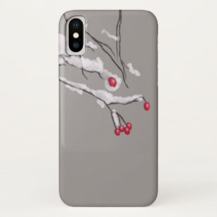 Winter Berries Branches Covered In Snow iPhone X Case