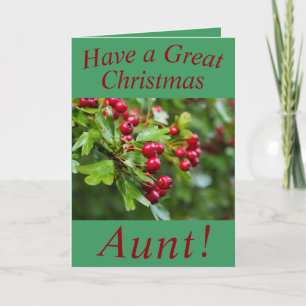 Winter Berries Christmas Card for Aunt