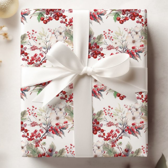 WINTER BERRIES CHRISTMAS GIFT WRAPPING PAPER (WINTER BERRIES CHRISTMAS GIFT WRAPPING PAPER)