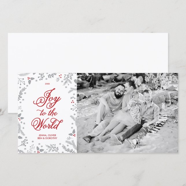 Winter Berries Christmas Holiday One Sided Card (Front/Back)